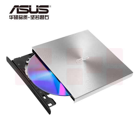 华硕(ASUS) 8倍速 外置DVD刻录机 移动光驱 支持USB/Type-C接口 (兼容苹果系统/SDRW-08U9M-U)-银色
