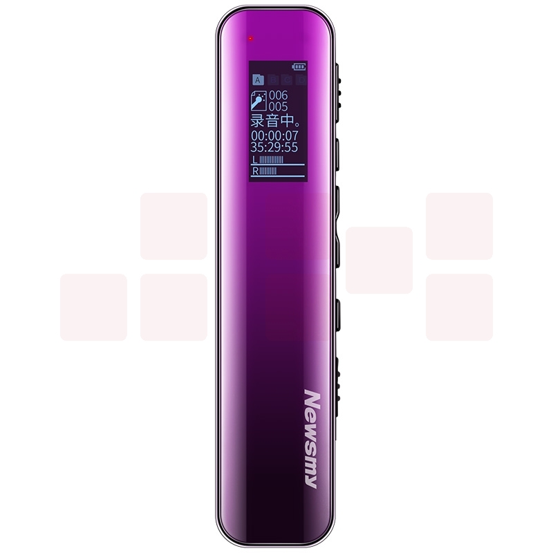 纽曼（Newsmy）录音笔 V19 32G一键录音 音频线转录 微型高清远距降噪录音器 学习培训会议录音速记 渐变紫
