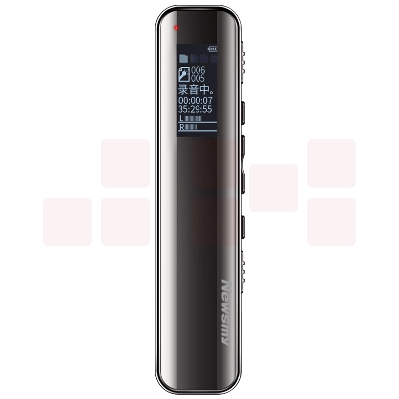 纽曼（Newsmy）录音笔 V19 16G一键录音 音频线转录 微型高清远距降噪录音器 学习培训会议录音速记 深锖色