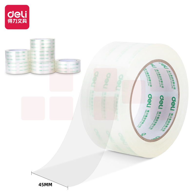 得力30175封箱胶带45mm*100y*50um(6卷/筒)(高透)
