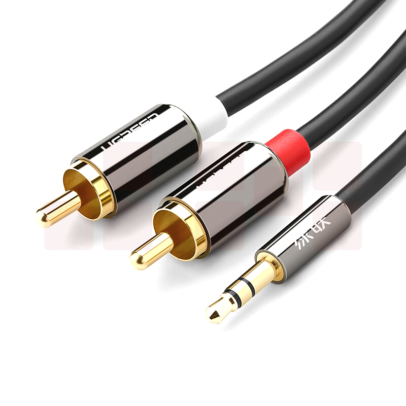 绿联 UGREEN 3.5mm音频线 10590 3米 公对公 3.5转莲花头音频转换线  货号：ZJ