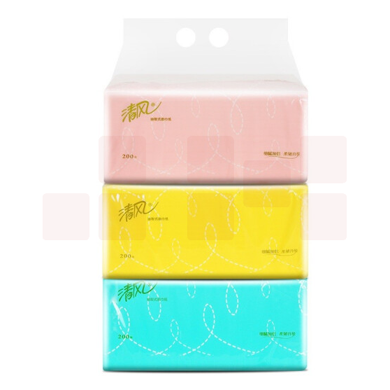 清风 BR38AC 抽取式面巾纸 200抽 3包*16提