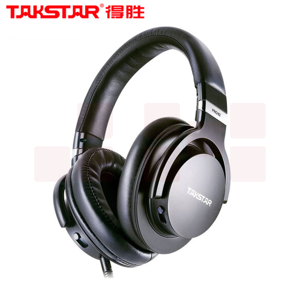 得胜（TAKSTAR）PRO 82头戴式有线耳机电脑K歌录音棚DJ现场封闭式专业录音耳机 黑色