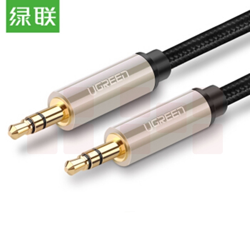绿联 镀银AUX车用立体声音频线 3.5mm公对公车载连接线手机笔记本接音响功放 耳机电脑对录线 黑色-棉网编织 10米