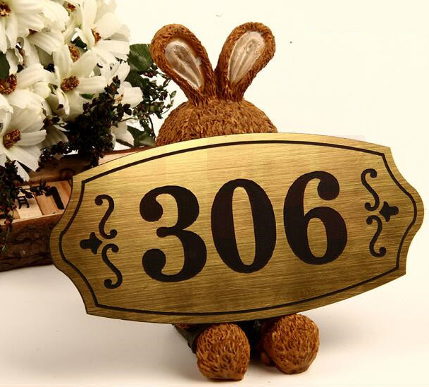  门牌号 数字创意 双色板雕刻加工办公室宿舍号码标牌   款 尺寸是10cm*3cm  TB-1003