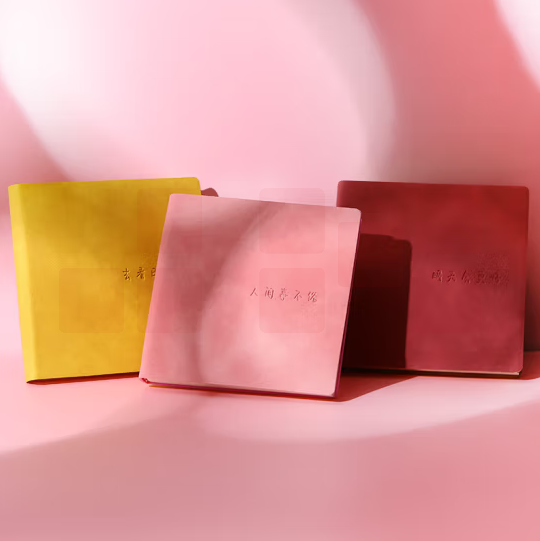 法拉蒙  3本装加厚方型口袋本  便携随身携带记事本 （粉红黄）空白款  货号：JC