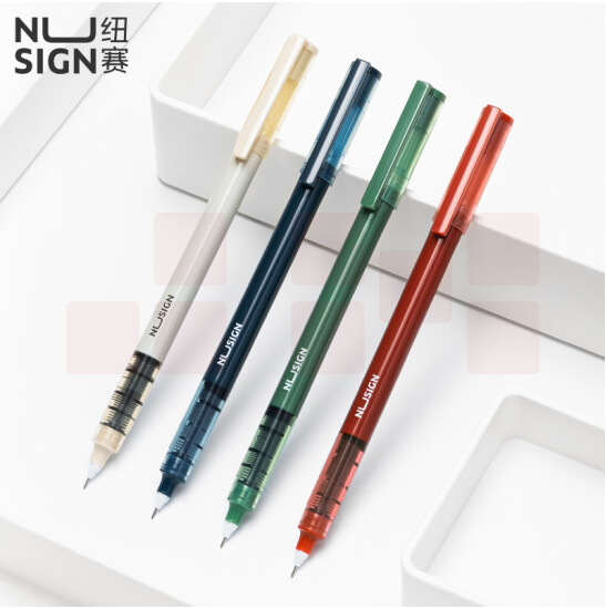 得力纽赛 NS767直液式走珠笔 (12支装) 0.5mm黑进口油墨中性笔签字笔学生考试笔