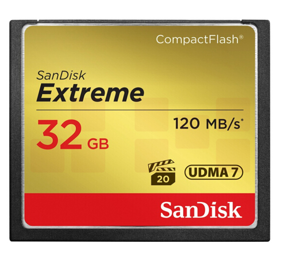 闪迪（SanDisk）32GB CF（CompactFlash）存储卡 中高端单反相机内存卡 UDMA7 至尊极速版 读速120MB/s