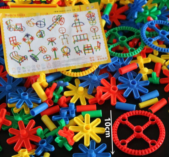塑料积木/拼装套装小孩儿童玩具早教玩具拼插 （5021管装积木）