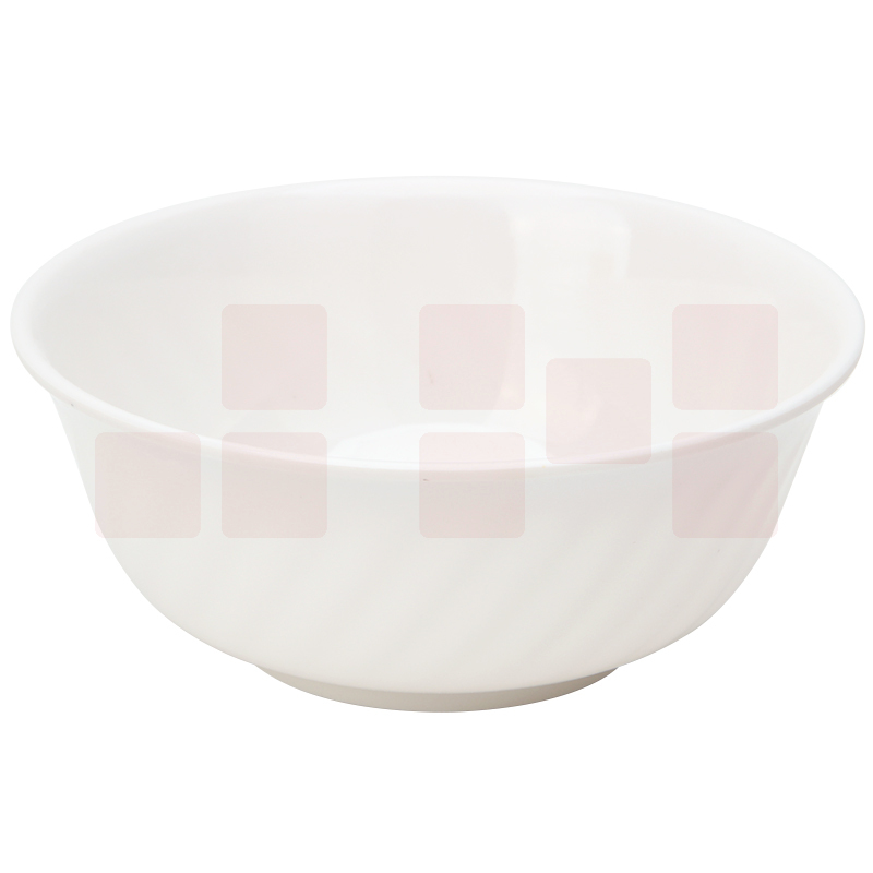 白色密胺碗7寸汤碗仿瓷斜纹碗直径约17.7cm