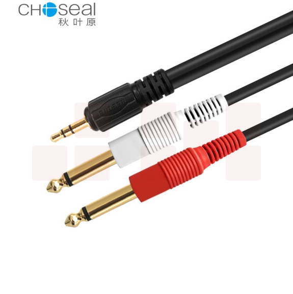 秋叶原 3.5转双6.5  10米 音频线  一分二电脑手机连接调音台功放音响箱立体声连接线   货号：JC