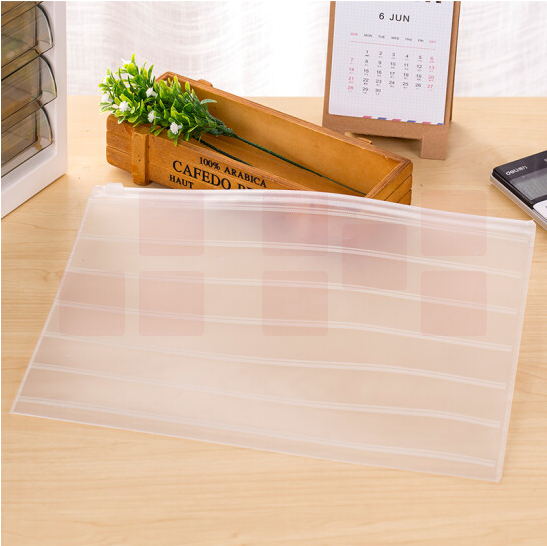 得力 10只/A4透明条纹拉链袋335*244*5mm 10只装(透明)5568