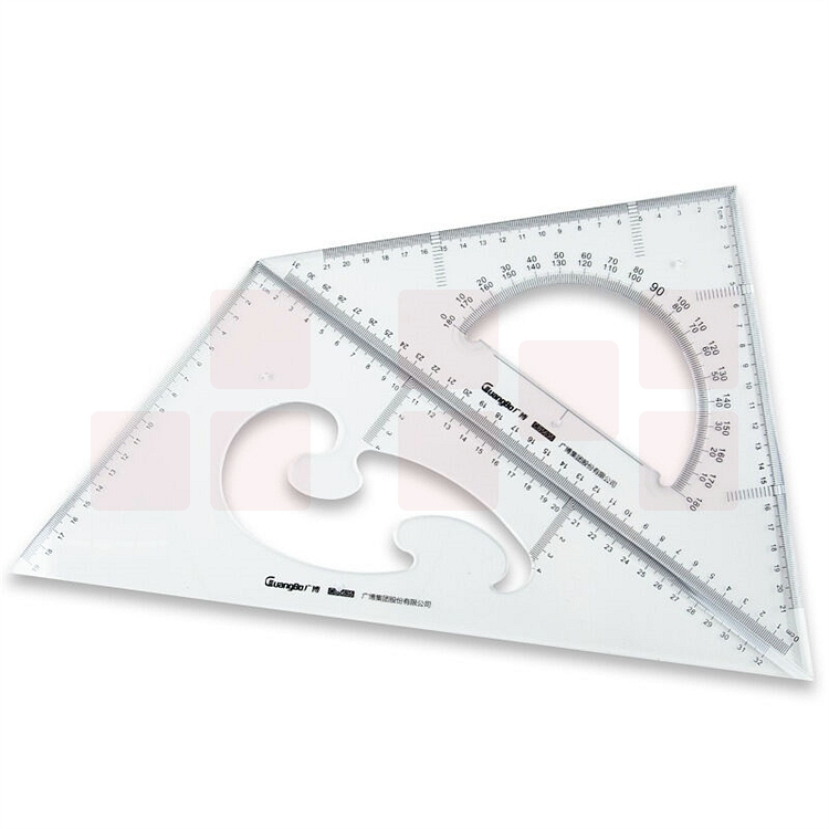 广博 CB5635 多用斜边三角尺 21*21*31mm (单位:付) 透明