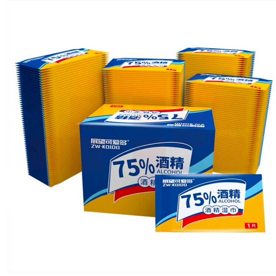 可爱多 75%消毒湿巾20片*4盒共80片 独立包装消毒湿巾