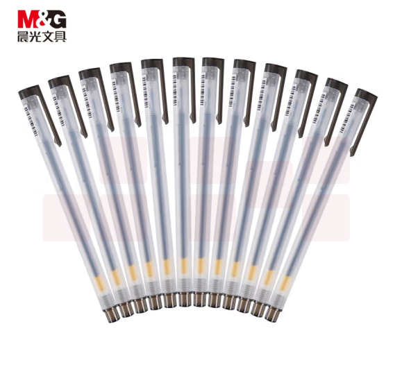 晨光 GP1280 中性笔0.5mm 磨砂半针管签字笔 拔盖水笔 12支/盒（备注颜色）