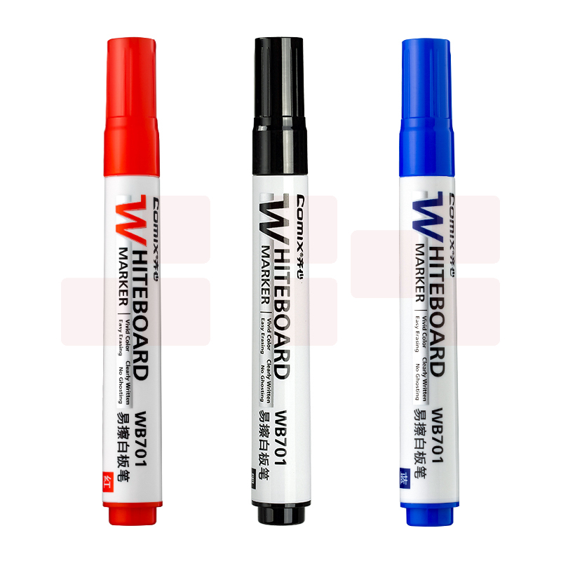 齐心 WB701 易擦白板笔(黑 蓝 红颜色备注)