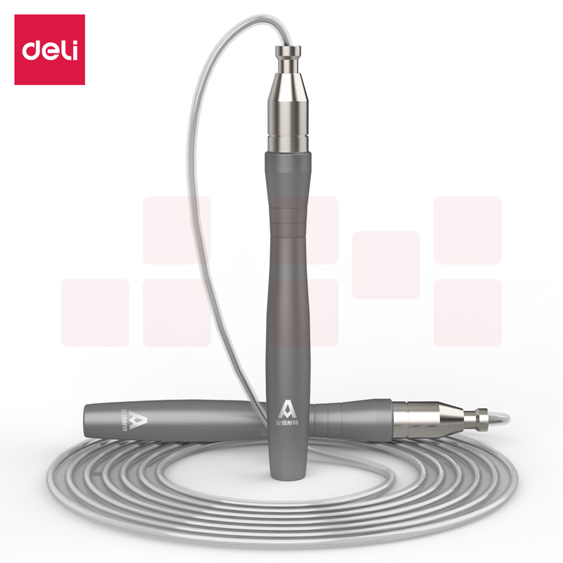 安格耐特F4146成人耐力锻炼自锁手柄跳绳套装3米(灰色)(根)