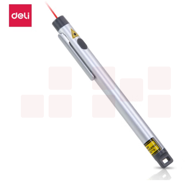 得力(deli) 笔型便携式激光笔电子教鞭笔 3933 笔型激光教鞭笔 银色