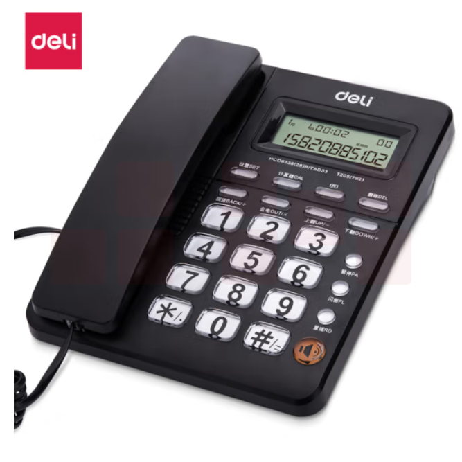 得力 792 电话机  座机 免电池 带计算机功能黑