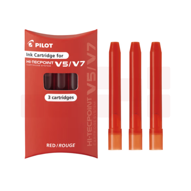 百乐 BXS-IC-R-S3 配 V5/V7威宝笔墨水胆 红色 3支装