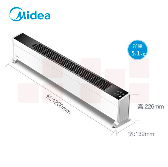 美的 HDY22LS 取暖器 内置加湿 电暖气 踢脚线移动地暖器 （智能遥控）