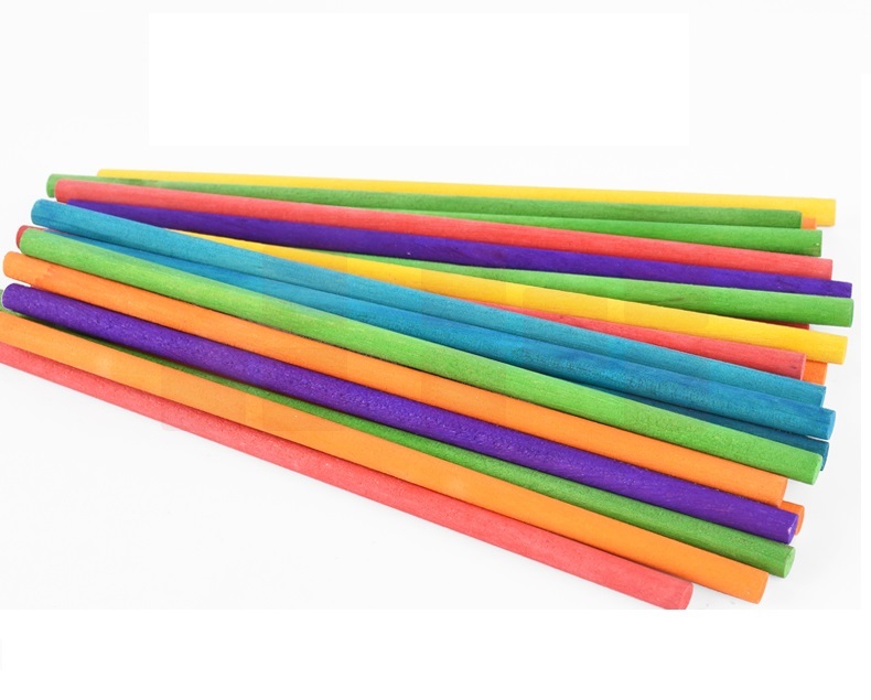 DIY手工建筑模型材料竹木棒、圆木棍、细竹棍  彩色、原色（颜色请备注）