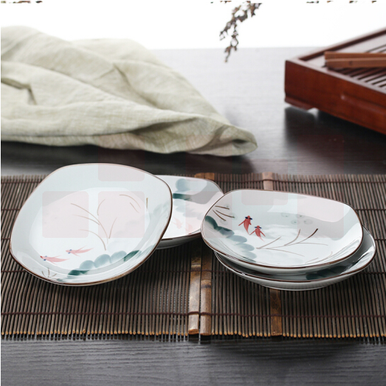 5英寸家用盘子 凉菜盘 (4只装) 鱼晓