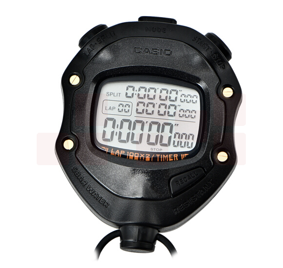 卡西欧 HS-80TW 电子秒表 计时器钟表运动学生比赛卡表黑色HS-80TW-1PF