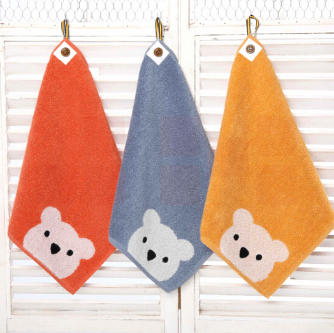 金号毛巾 S6130WH儿童毛巾 纯棉儿童小方巾3条装 30*30cm