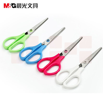晨光（M&G）150mm 经典型不锈钢剪刀 学生办公剪刀ASS91334 红绿蓝白颜色随机 一包12个装