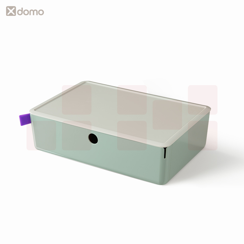 得力 抽屉式收纳盒 桌面类多层储物箱绿色 XDM30