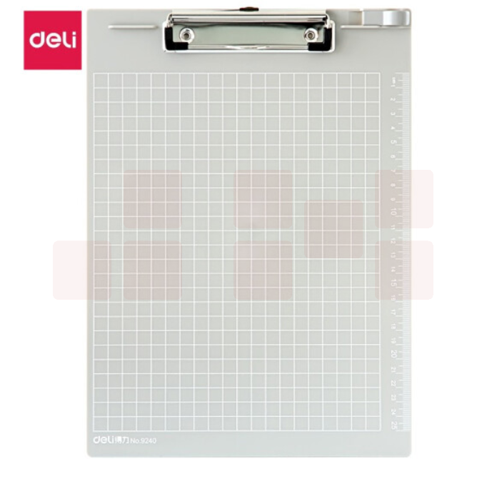 得力 9240 A4带刻度金属强力夹书写板夹 深蓝