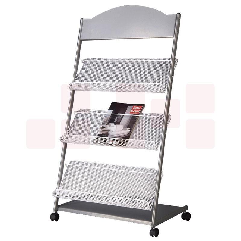 得力 9308 三层海量型网格带轮杂志（高1.27米）