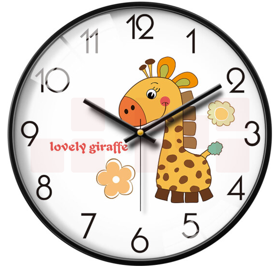 摩门 12英寸30cm挂钟 幼儿园智能自动对时电波钟 金属黑 HE0163