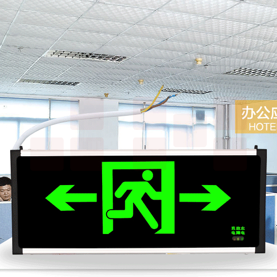 艾派克（AIPAIKE）双面  D215 双向国标LED安全出口指示灯；产品尺寸：332*23*145mm