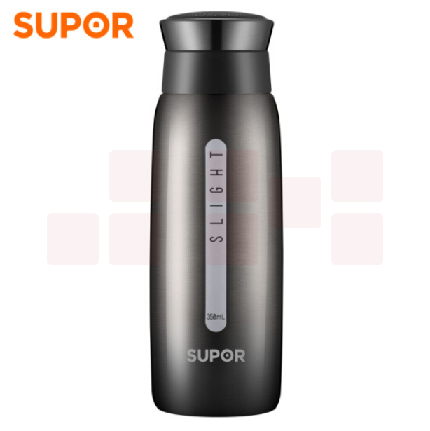 苏泊尔（SUPOR） KC35BF1 350ML真空保温杯304不锈钢经致星空保温杯 纤巧·墨银 货号：WY