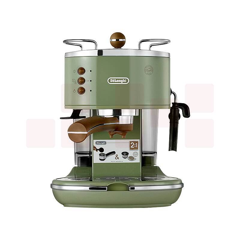 德龙（Delonghi）ECO310 复古泵压式不锈钢锅炉 意式半自动咖啡机（台）橄榄绿