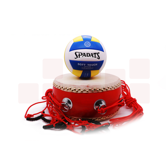 游戏拓展道具   红鼓同心鼓 扁骨16寸鼓16环+拉绳+网球+气筒+排球