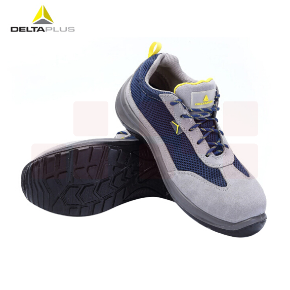 代尔塔 301219 防砸防刺穿耐磨透气低帮安全鞋 蓝灰色