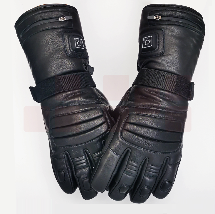 益隆天祥 全指加强版 热能手套  全指型皮手套 三挡智能加热电量显示