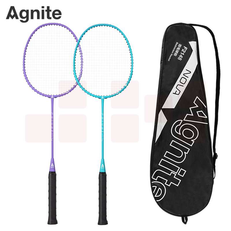 安格耐特F2148羽毛球拍铁铝一体(紫+蓝)(2支装/付)