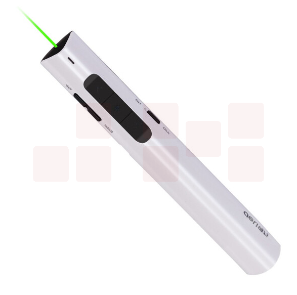 得力 激光笔 激光翻页笔  PPT幻灯片遥控翻页笔 电子笔演讲笔无线激光演示笔翻页器 白色 2801G