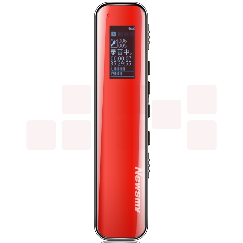 纽曼（Newsmy）录音笔 V19 16G一键录音 音频线转录 微型高清远距降噪录音器 学习培训会议录音速记 魅丽红