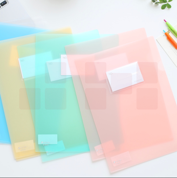 单片二页夹L型插页标签式文件夹套文件袋资料袋A4单硬厚  12个/包 单色