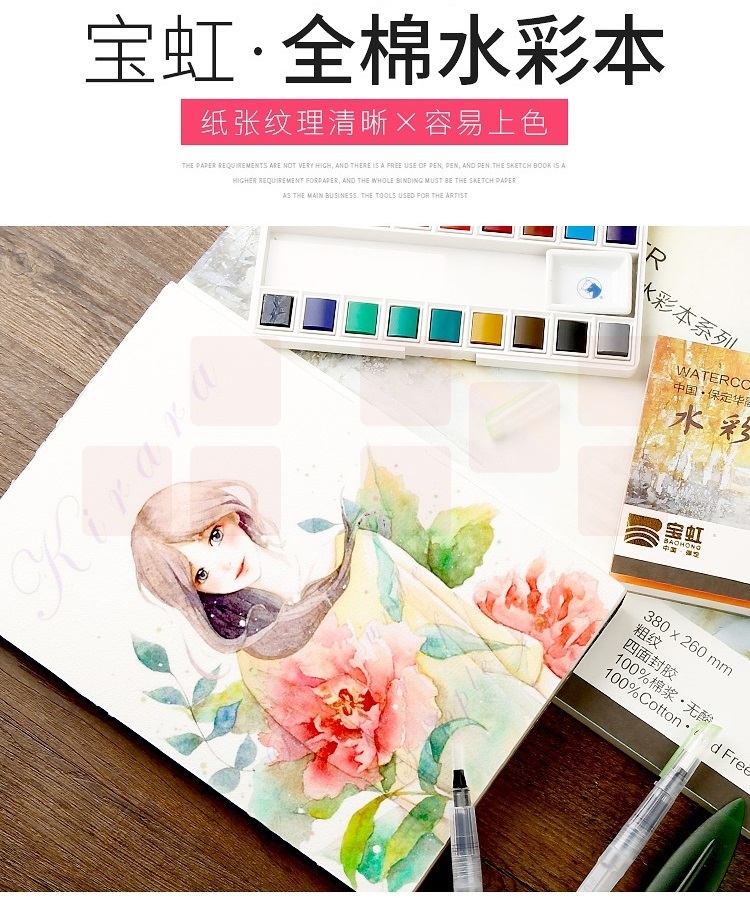 8K宝虹水彩纸 300g  写生画本38*26cm   20张/包