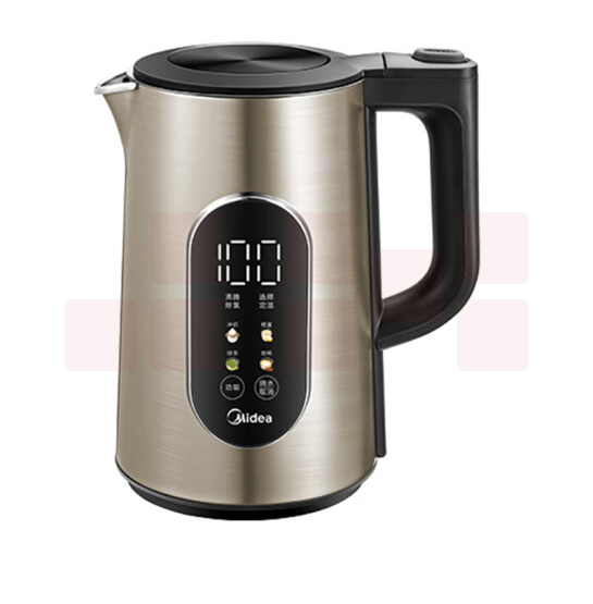 美的（Midea）电热水壶烧水壶保温热水壶1.5L大屏温显5段控温沸腾除氯316不锈钢  MK-SEK1511 货号：JC