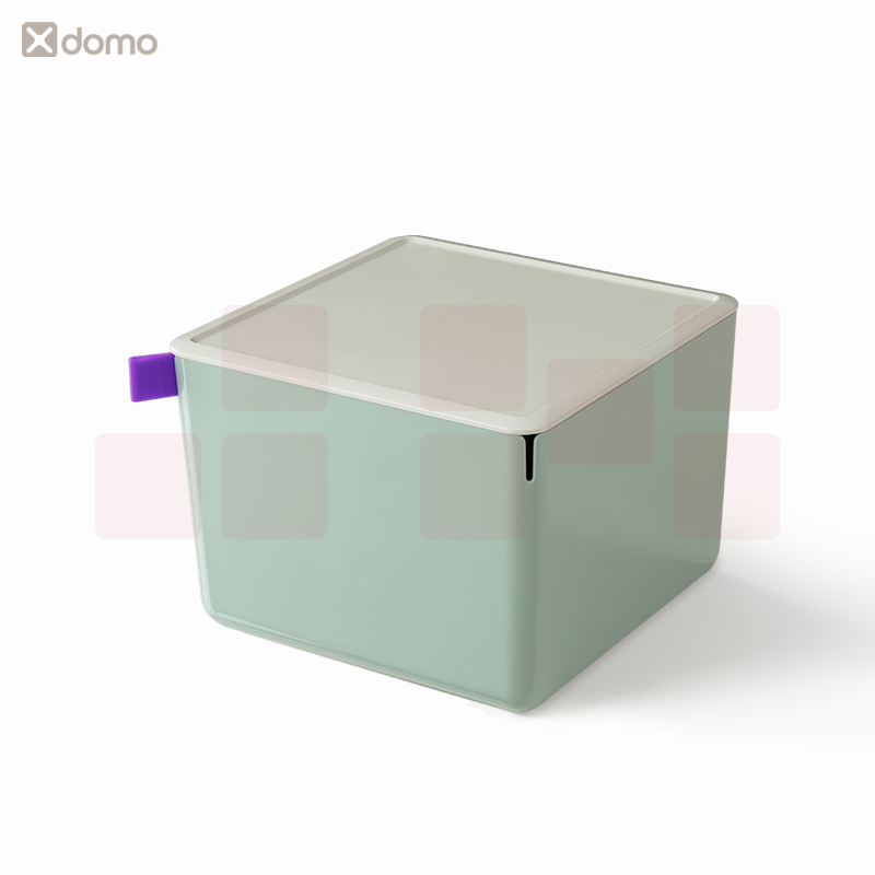 得力 桌面收纳盒储物盒绿色 XDM13（212*212*153mm）