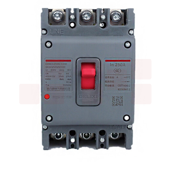 德力西 空气开关 塑壳断路器 过载保护 CDM3-250S/3300 200A