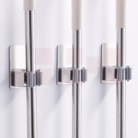 免打孔拖把夹挂钩贴  壁挂拖把神器  卫生间置物挂钩 3个/组 货号：JC