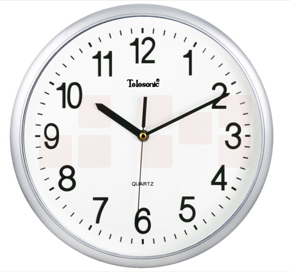 天王星 挂钟 12英寸 3D立体静音扫描石英钟表S9956银色